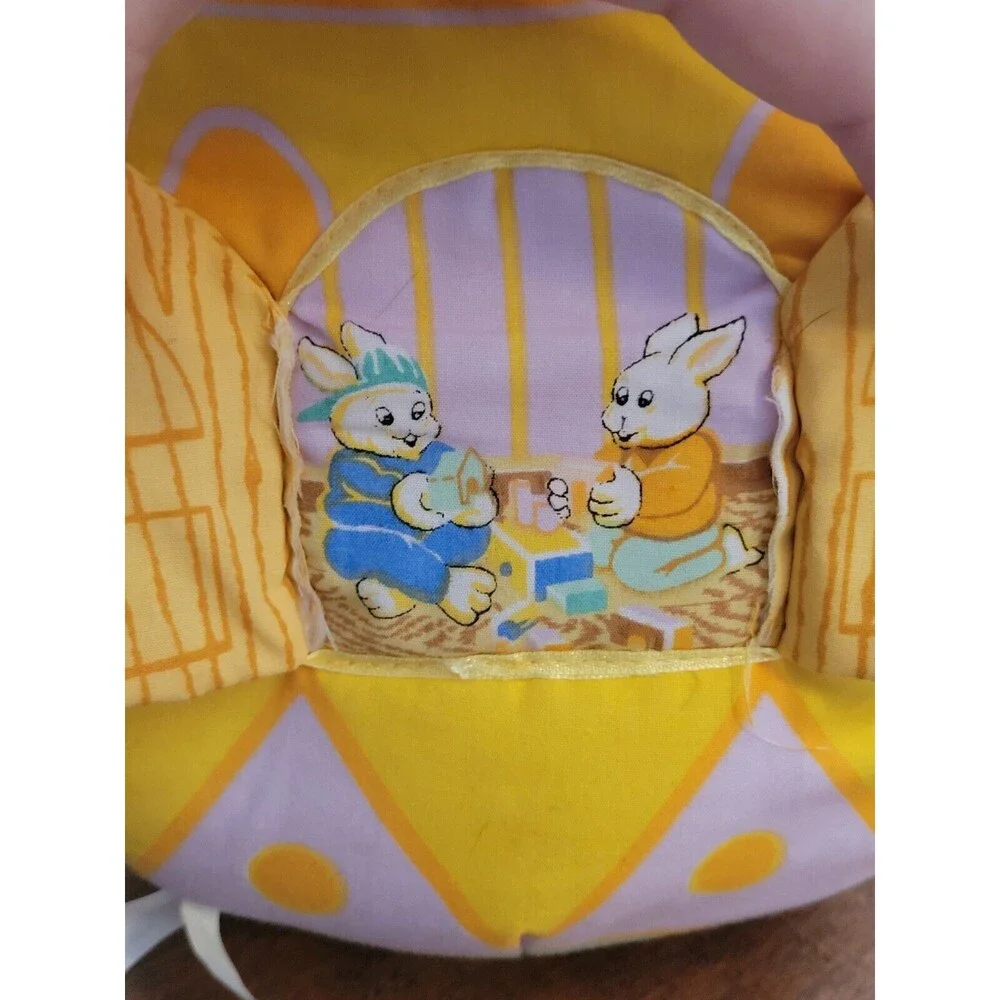 RARE Easter Egg Plush Home With Plush Rabbit Family Stuffed Animals
